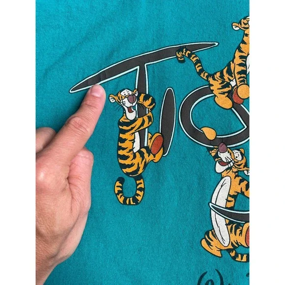 Vintage Walt Disney World Tigger Teal Shirt Medium - Picture 5 of 9